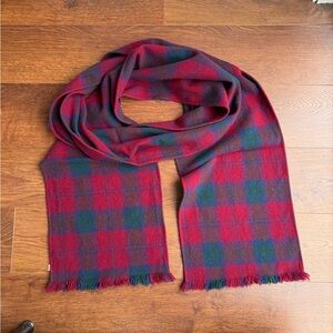 Irish Wool Plaid Red and Green Scarf